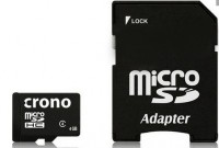 Crono micro Secure Digital HC (microSDHC) karta 4GB Class 4 + adaptér